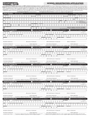 Canine Registration Application for Breeding Stock