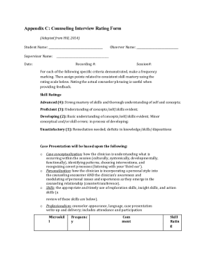 Counseling Interview Rating Form