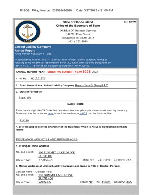 Rhode Island LLC Annual Report