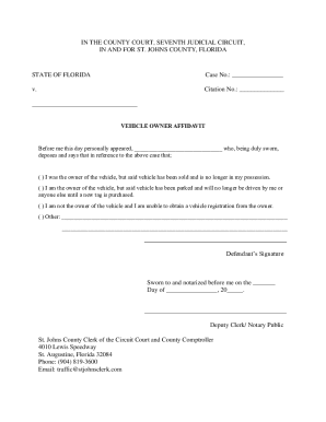 Vehicle Owner Affidavit