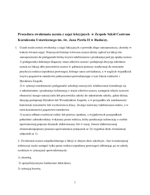 Student Absence Release Form