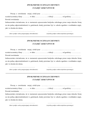 Student Absence Permission Form