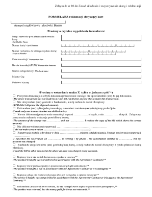 Bank Card Complaint Form