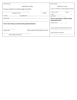 School Absence Permission Form