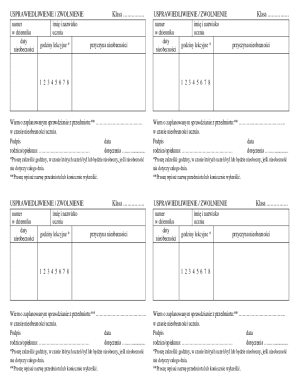 Polish Student Absence Justification Form
