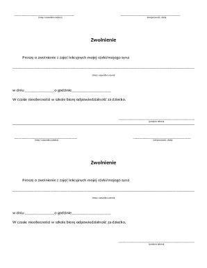 School Excuse Note Template