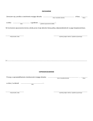 Child Absence Excuse Note