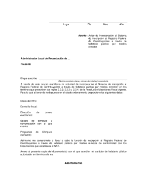 Mexico Federal Taxpayer Registration Notice