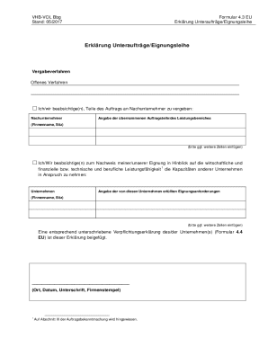 EU Subcontracting Declaration Form 4.3