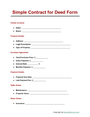 Contract for Deed Form