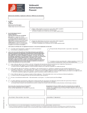 European Patent Power of Attorney Form