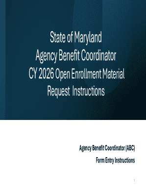 Maryland Agency Benefit Coordinator Form