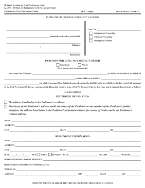Civil No Contact Order Petition