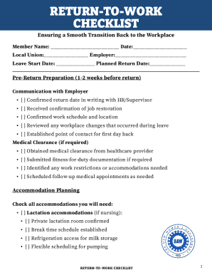 Return-to-Work Checklist