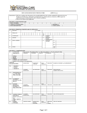 Educator Employment Profile Form