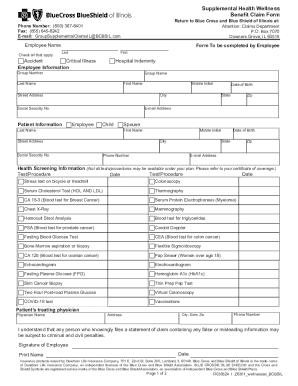 Supplemental Health Wellness Benefit Claim Form