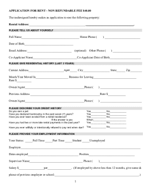 Rental Application Form