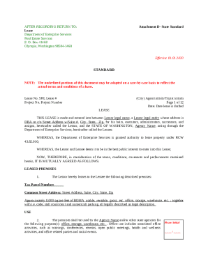 Washington State Standard Lease Agreement