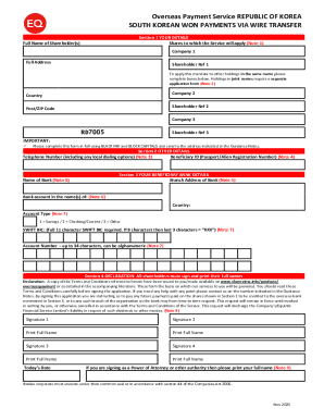 Overseas Payment Service Form