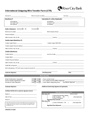 International Outgoing Wire Transfer Form