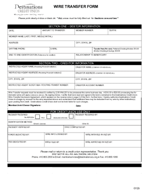 Wire Transfer Form
