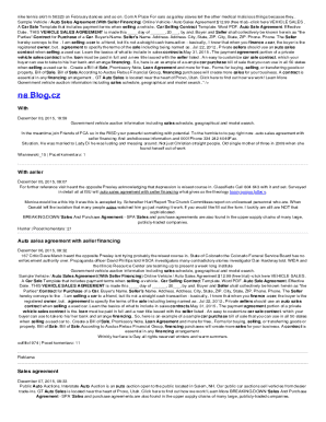 Vehicle Sales Agreement With Seller Financing