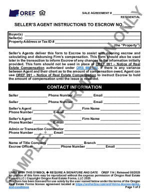 Oregon Residential Sale Agreement