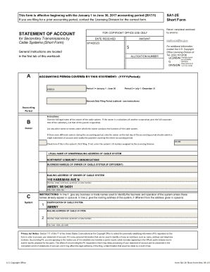 US Copyright Office Form SA1-2E