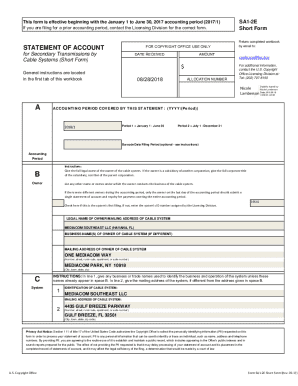 US Copyright Office Form SA1-2E
