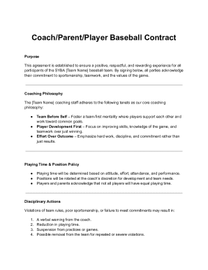 Baseball Team Contract