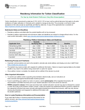 Colorado Residency Petition Form