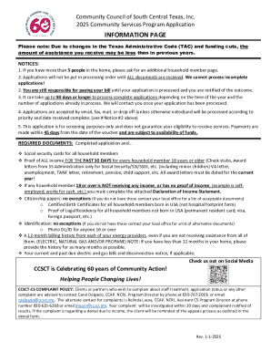 2025 Community Services Program Application