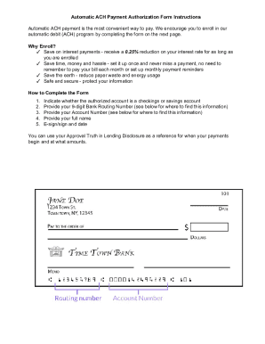ACH Payment Authorization Form