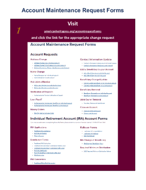 Account Maintenance Request Form