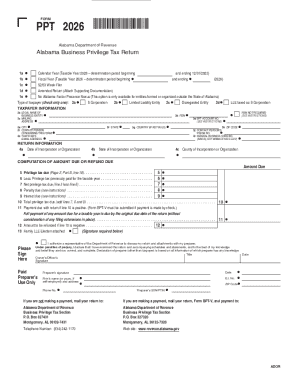 Alabama Business Privilege Tax Return
