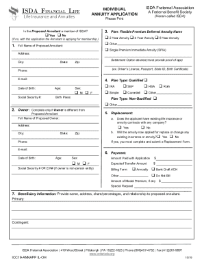 ISDA Annuity Application Form
