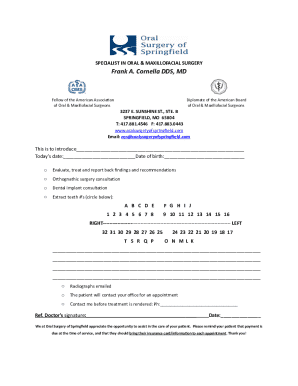 Oral Surgery Referral Form