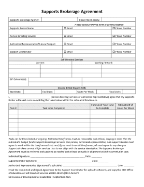 Supports Brokerage Agreement