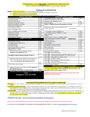 Martindale Municipal Court Traffic Citation Plea Form