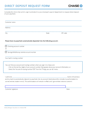Direct Deposit Request Form