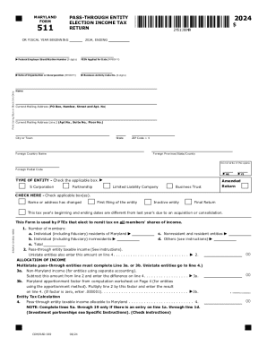 Maryland Pass-Through Entity Form 2024