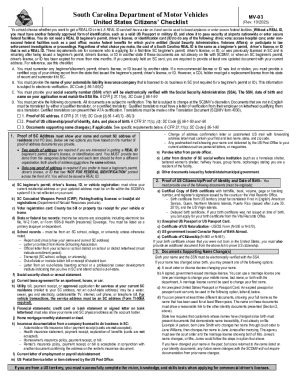 South Carolina REAL ID Checklist