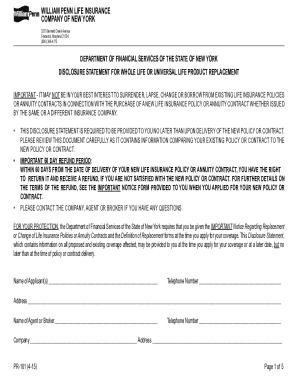 New York Life Insurance Disclosure Statement