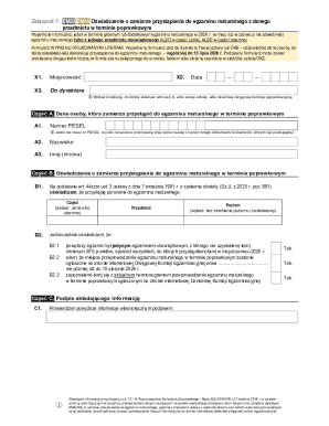Polish Matura Retake Declaration Form