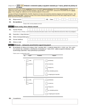 Polish Matura Exam Fee Payment Request Form