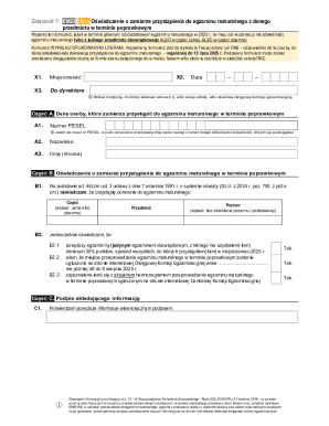 Polish Matura Retake Declaration Form