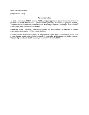 Power of Attorney for Shareholder Meeting