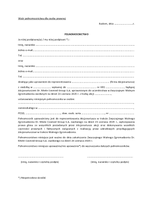 Power of Attorney for Legal Entity