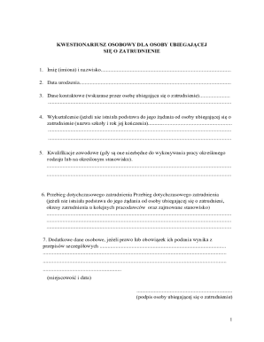 Employment Application Form