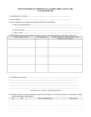 Job Application Form
